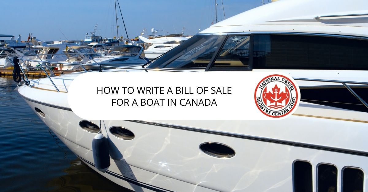 how to write a bill of sale for a boat