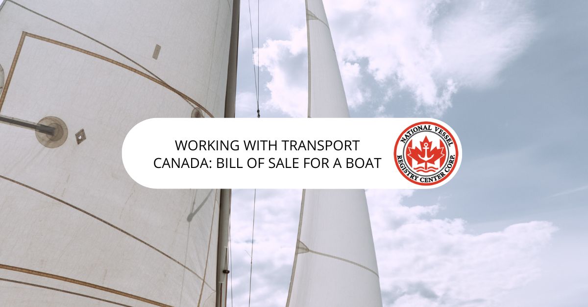 Transport Canada Bill of Sale Boat