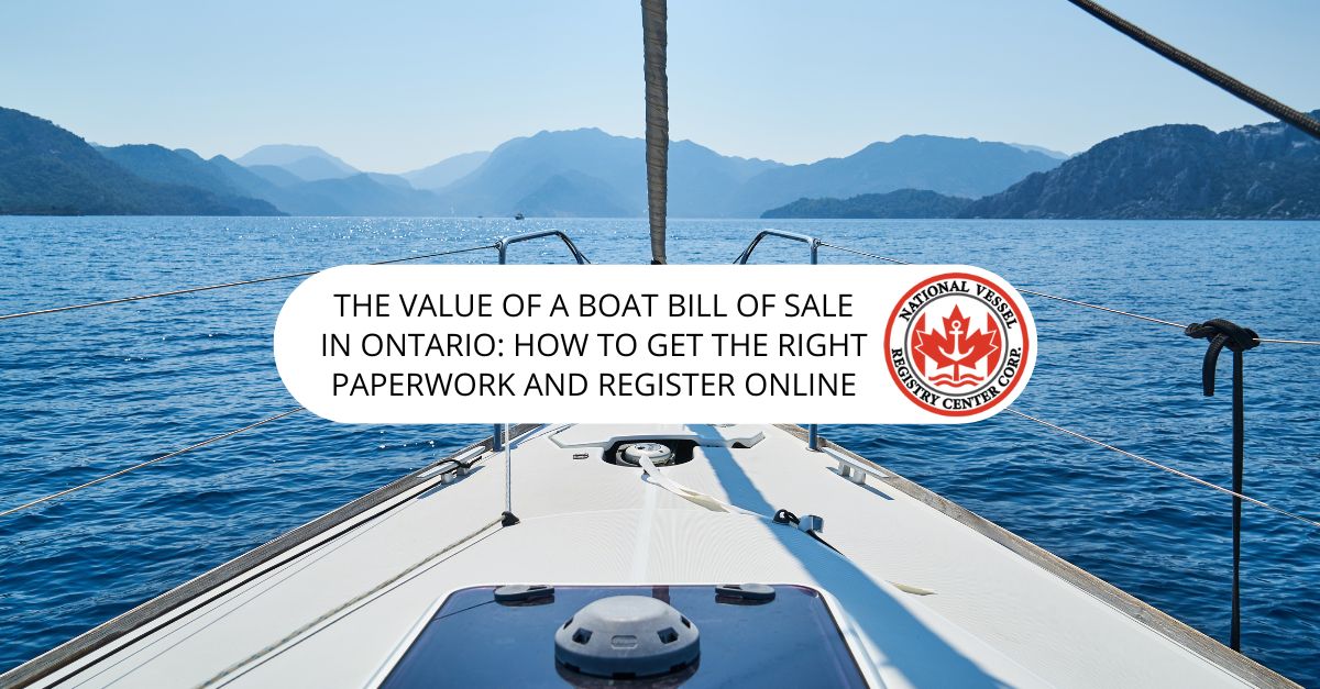 Boat Bill of Sale Ontario