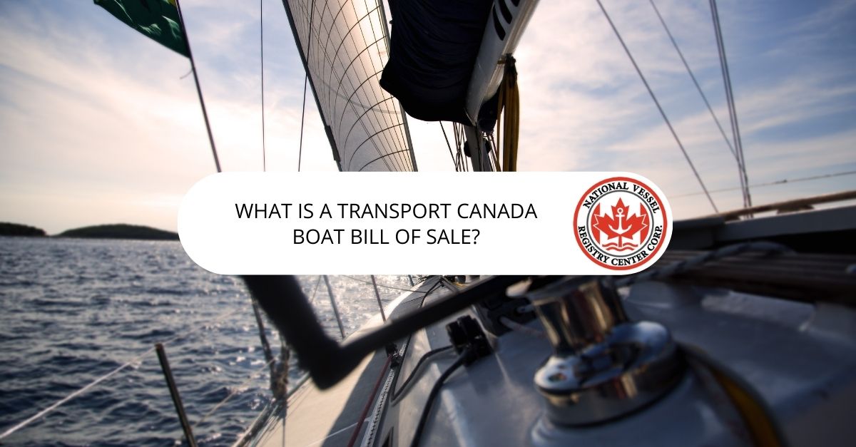 transport canada boat bill of sale