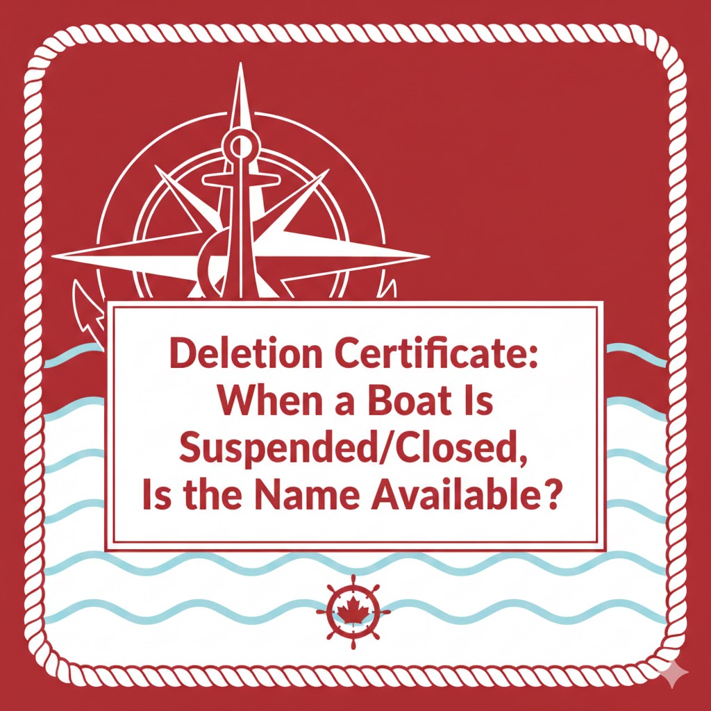 Deletion Certificate: When a Boat Is Suspended/Closed, Is the Name Available?