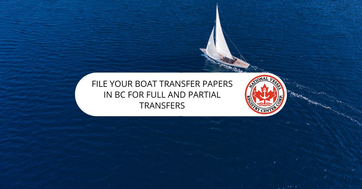 boat transfer papers in BC