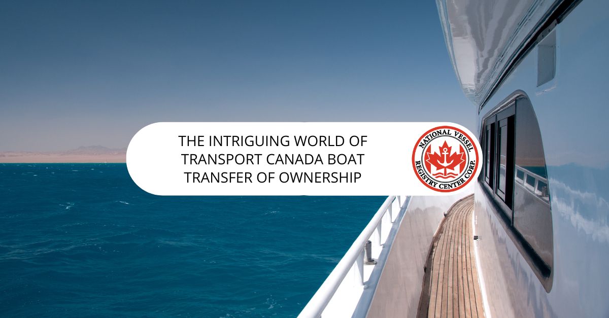 Transport Canada Boat Transfer of Ownership